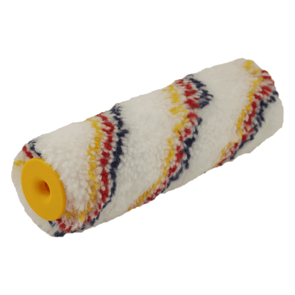 Farbwalze mit Streifenmuster und gelbem Aufsatz