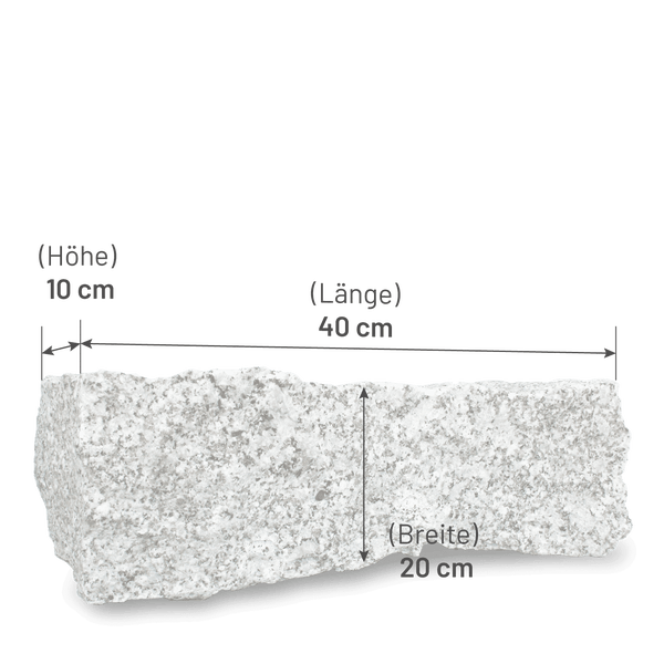 Galamio Granit Randsteine 40*20*10 » gebrochen « 1000kg Palette