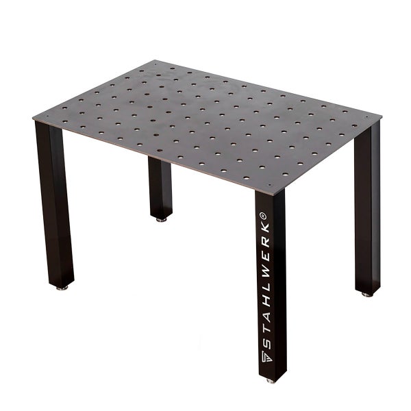 STAHLWERK Schweißtisch Set, Montagetisch mit D22 Lochsystem 12 mm Arbeitsplatte