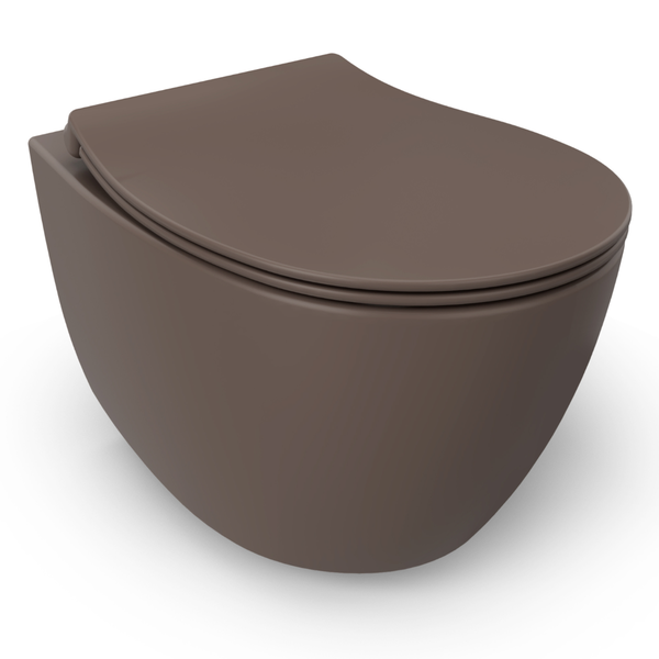 Isvea WC Toilet Badezimmer Wand-WC Taupe mit Softclose-Sitz