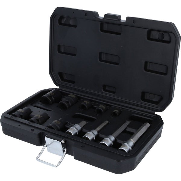 Steckschlüssel-Satz in geöffnetem, schwarzem Gehäuse