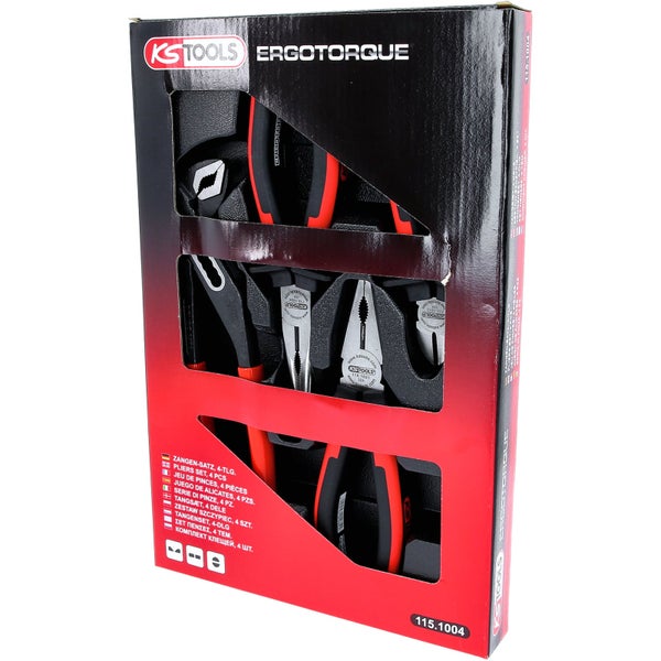 KS Tools Zangensatz, 4-teilig, in einer roten Verpackung