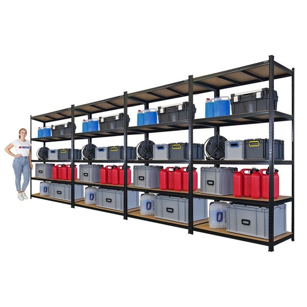 Regalsystem mit Lagerbehältern in verschiedenen Größen und Farben