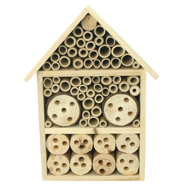FRANK FLECHTWAREN | Insektenhotel Bienenliebe, HOLZ, 20,5 x 9,5 x 27,5 cm