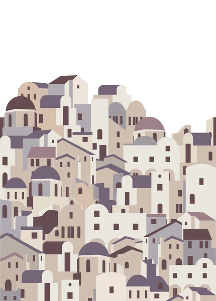 Illustration von Häusern im griechischen Stil