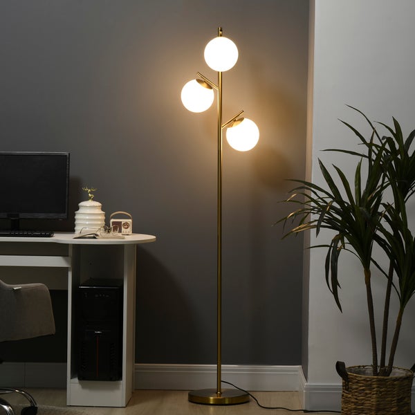 HOMCOM Stehleuchte, Ø27 x 169H cm, Metall, Gold