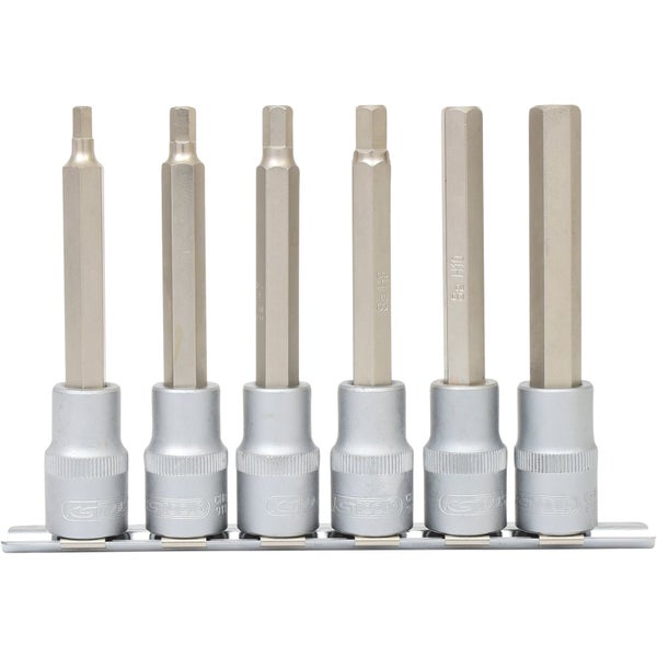 Sechskant-Bit-Satz auf einer Metallschiene