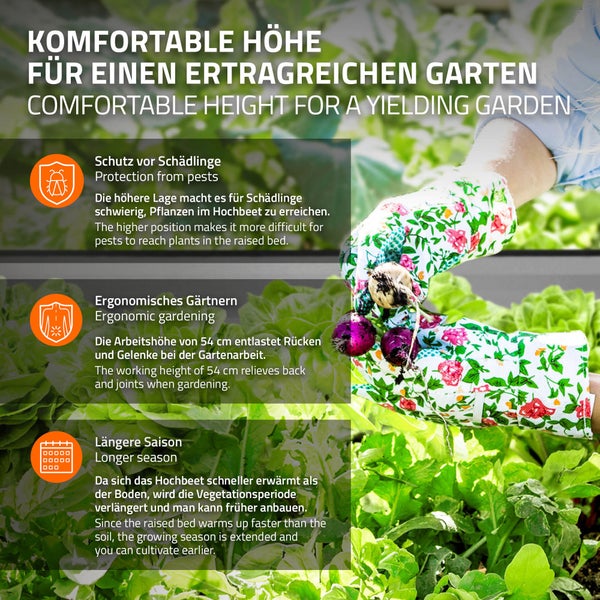 ML-Design Hochbeet aus WPC, 200x50x54 cm, Anthrazit, für Innen & Außen, wetterfest, Unterseite Offen, Garten Pflanzkübel Pflanzbeet Pflanzkasten Blumenkasten Blumenbeet Gemüsebeet Gartenbeet Frühbeet
