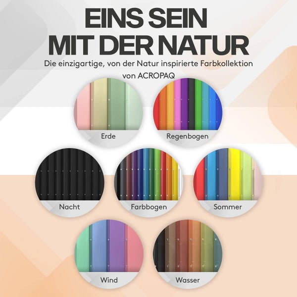 ACROPAQ - 12 x Ringbuch A4 - Mit 2 Ringen, Mit Rückenetiketten, Rückenbreite 2,5 cm, Wasser, Natur Farbkollektion - Ringhefter, Ringordner, Ordner A4 Schmal, Ringmappe A4, Schulordner