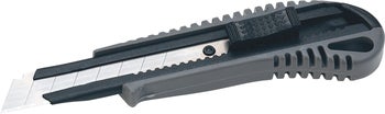 Cuttermesser mit Abbrechklinge und ergonomischem Kunststoffgriff.