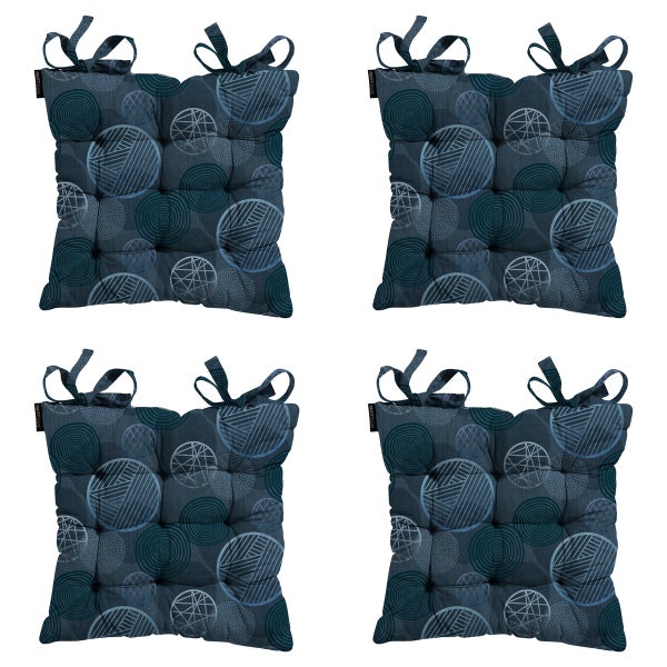 Sitzkissen Tuscany Circle blau - Ca. 46x46 cm - 4er-Set