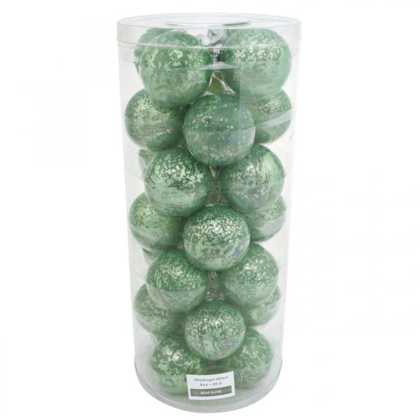 Verpackung mit 28 Christbaumkugeln, Durchmesser 60 mm, im Antik-Look