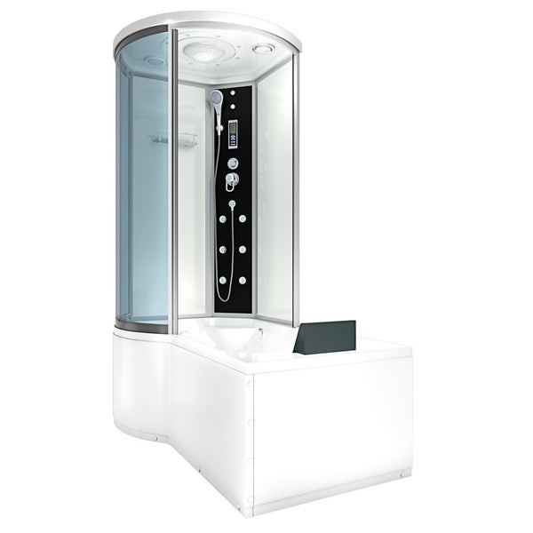 Wanne Dusche Kombination Weiß K55-R01 100x170