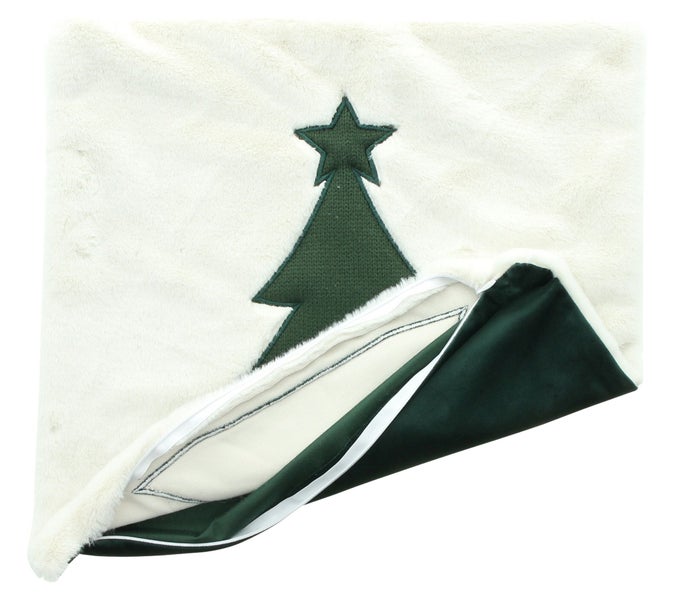 Dekokissen mit Weihnachtsbaum-Motiv und Reißverschluss