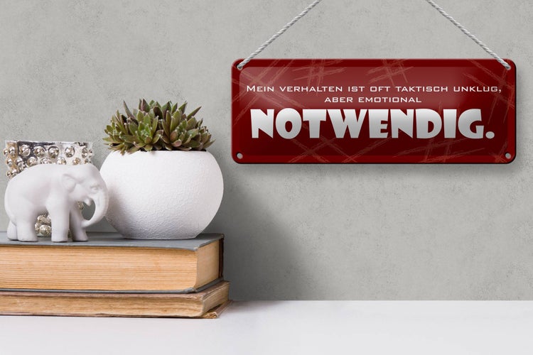 Blechschild Spruch 27x10cm Verhalten ist taktisch unklug Dekoration