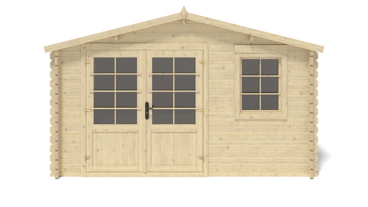 Gartenhaus, Gerätehaus 15,21m2 - Größe: 3,90x3,90m - 40 mm Wandstärke - Farbe: Holz - inklusive Montagematerial