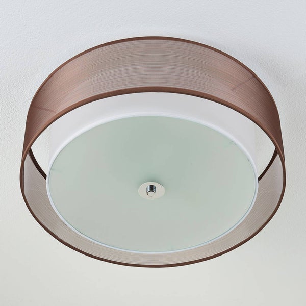 Lindby Deckenlampe Tobia (Modern) in Braun aus Textil (3 flammig, E27) - Deckenleuchte Lampe Wohnzimmerleuchte