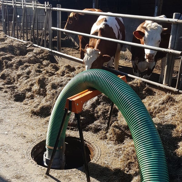 Entsorgung von Flüssigkeiten aus der Tierhaltung mit Schlauchsystem