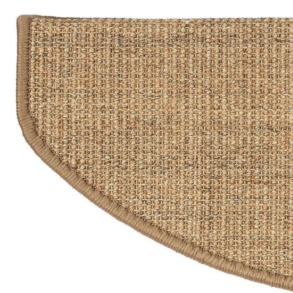 FLOORDIREKT Stufenmatte aus Sisal - Pure Nature - Umkettelt & Selbstklebend - Kork - 23,5 x 65 cm - Halbrund