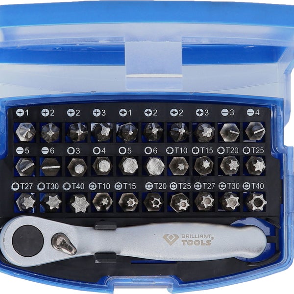 Brilliant Tools Schraubendreher-Bit-Satz mit Ratsche in Kunststoffbox