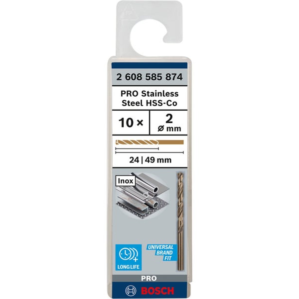 Bosch PRO Stainless Steel HSS-Co Spiralbohrer 2 x 24 x 49 mm - 2608585874