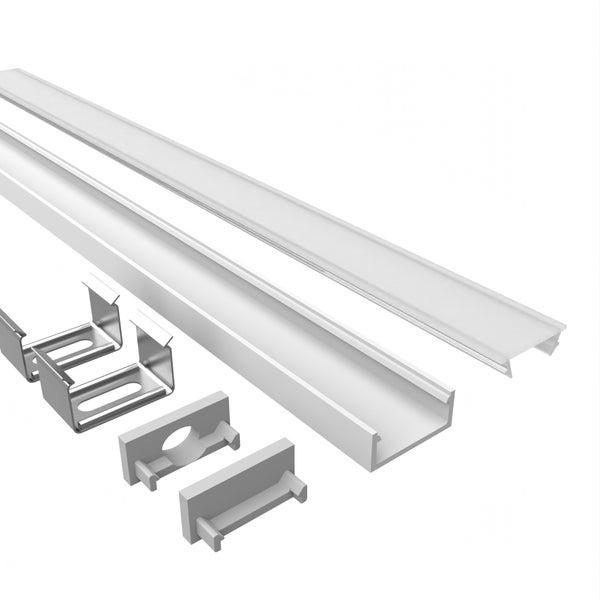 Flur mit LED-Beleuchtung, Garderobe, Bank und Zimmerpflanze