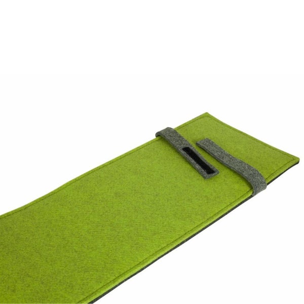 Sensalux gepolsterte Bierbank-Auflagen, 2er Set, Klettverschluss, Filz, Grau - Apfelgrün, 120cm x 25cm