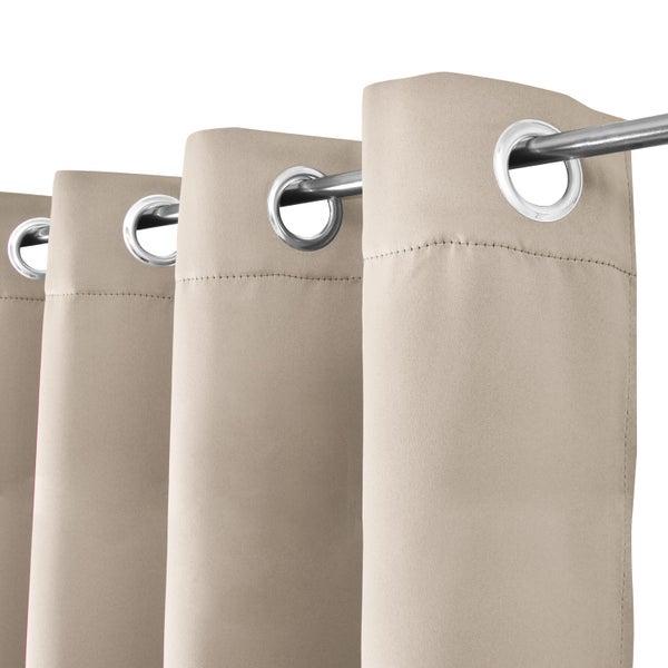 Beautissu Amelie BO Vorhang mit Öse 140x245cm Creme (2tlg)