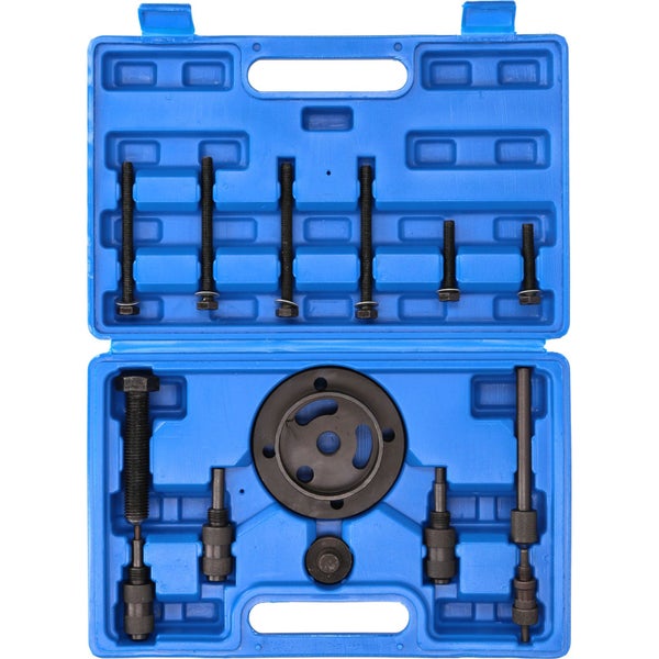 Werkzeugsatz zur Demontage von Riemenscheiben in einer blauen Kunststoffbox