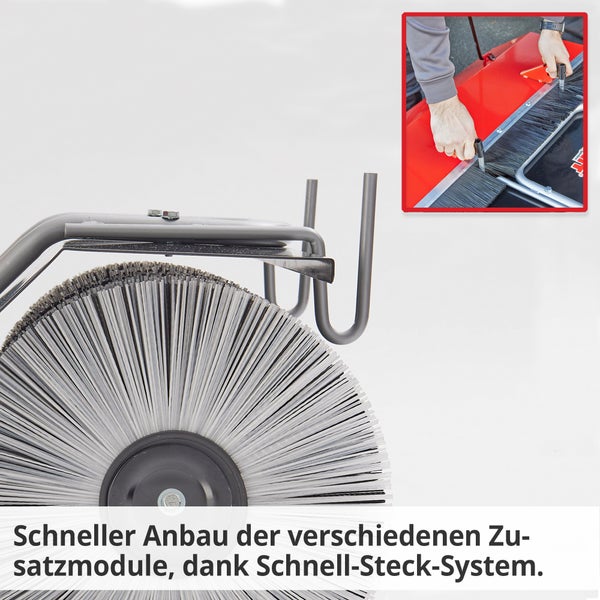 Kehrbesen mit Schnellwechselsystem für Zusatzmodule