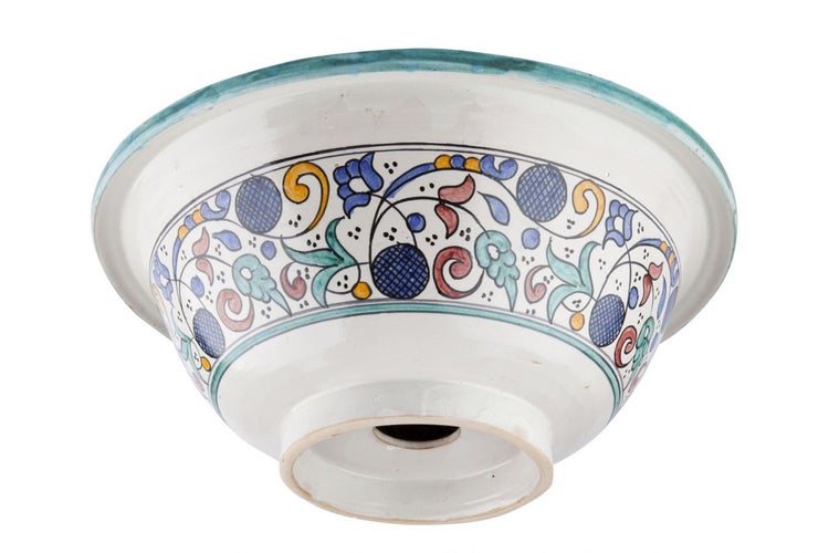 Keramik Aufsatzwaschbecken mit floralem Muster