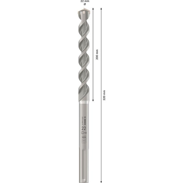 Bosch PRO SDS max-4 Hammerbohrer 22 x 200 x 320 mm - 2608685866