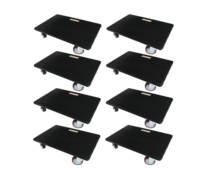 PROREGAL MegaDeal 8x Transportroller 4 Rollen HxBxT 15x40x60 cm Traglast 500kg Gummibelag
