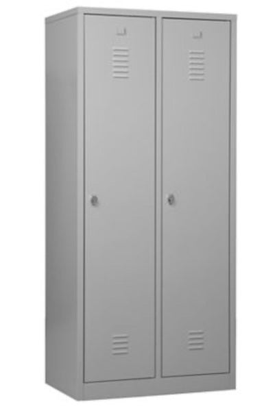 PROREGAL Garderobenspind Camel 2-Fach Mit Pro-Aufteilung HxBxT 180 x 80 x 50 cm Vorhängeschloss Grau
