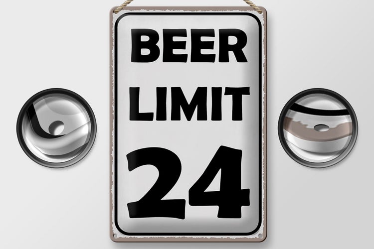 Blechschild Spruch 20x30cm BEER Limit 24 Bier