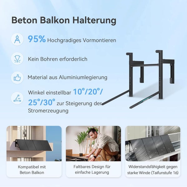 Betonbalkonhalterung mit einstellbarem Winkel, gefertigt aus Aluminiumlegierung, vorgefertigt und faltbar für einfache Lagerung.