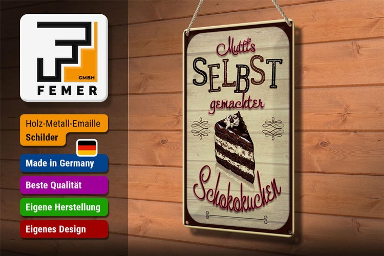 Blechschild Spruch 20x30cm Muttis selbst gemachter Kuchen