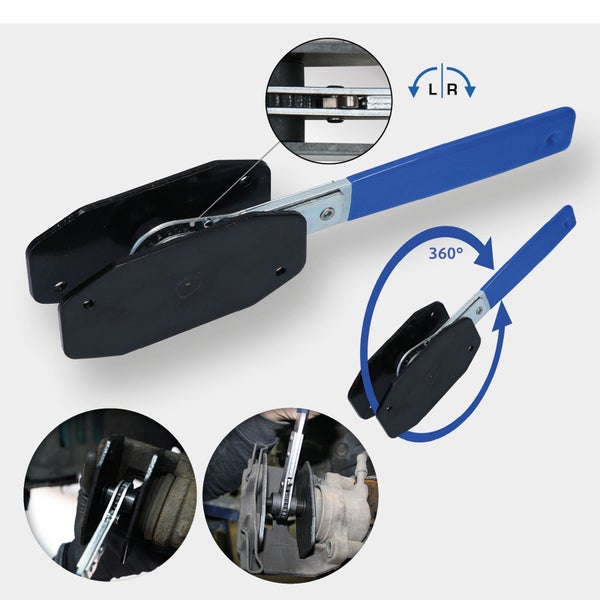 Bremskolbenrücksteller mit 360 Grad Drehung und Links-Rechts-Funktion