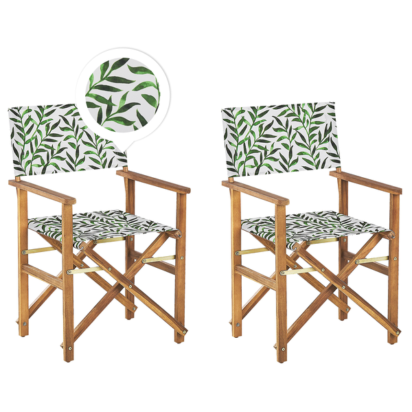 Gartenstuhl 2er Set CINE Akazienholz Weiß