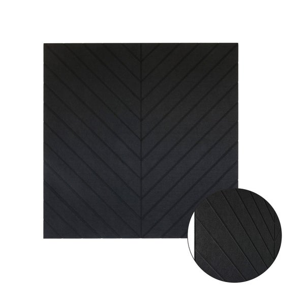Akustisches Wandpaneel aus PET-Filz – 100 x 100 cm – Herringbone Black