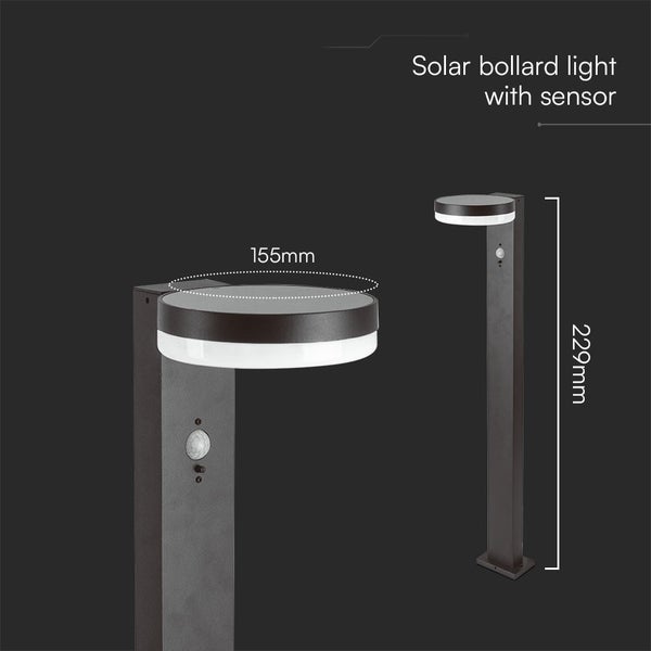 V-TAC VT-1168 - Solarleuchten - Solar Pollerleuchten - IP54 - 5,5 Watt - 220 Lumen - 3000 K