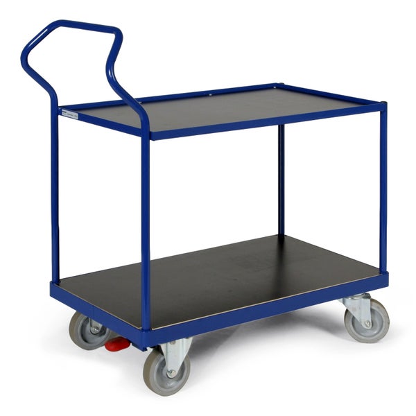 Etagenwagen mit zwei Ablageflächen und Rollen