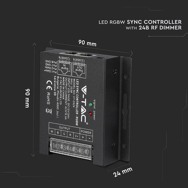 V-TAC LED Sync Controller RGBW mit 24-Tasten-Funkfernbedienung