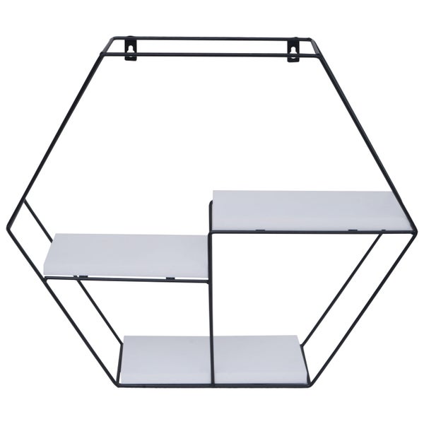 Wandregal im Sechseck-Design mit drei Ablageflächen