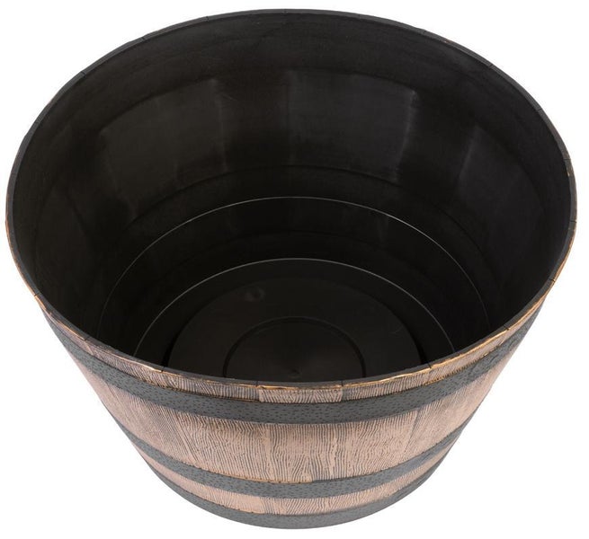PROREGAL Blumentopf 50x30cm Holz-effekt, Fass