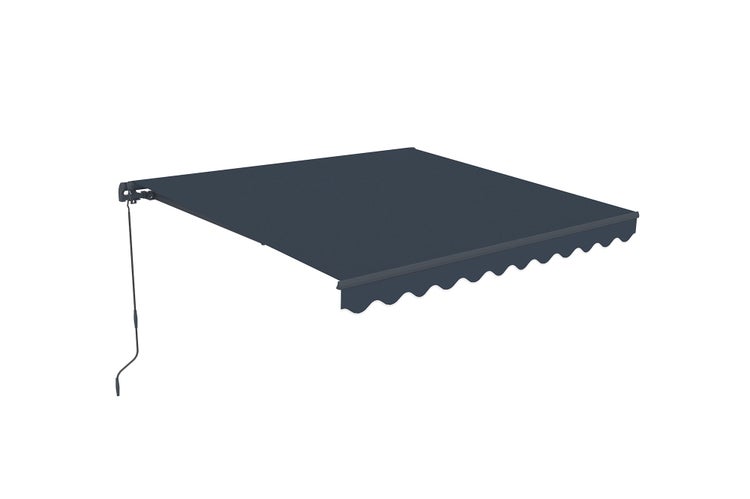 Monoblock-Markise VECCHIO Grau 3m x 2,5m - Premium-Canvas 320 g/m²