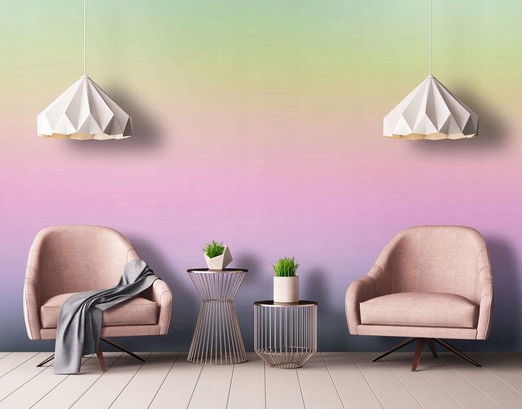Fototapete Kinderzimmer Mädchen Pastell Regenbogen Vlies Tapete 350x250 cm
