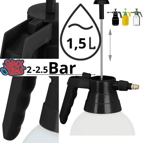 Drucksprüher mit 1,5 Liter Volumen und einem Druck von 2,2 bis 2,5 Bar