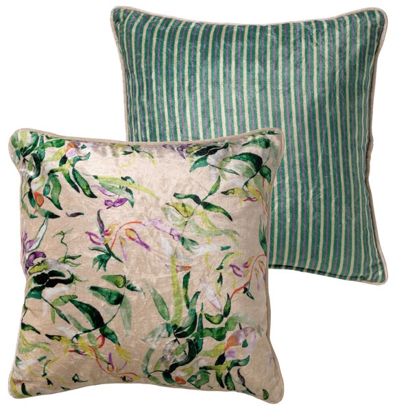 Mex Dekokissen - Mit Blumenmuster 45x45 cm, Beige
