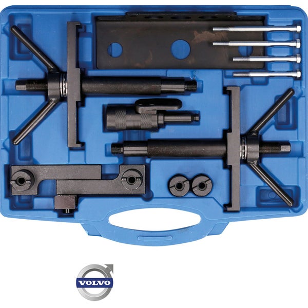 Werkzeugsatz für Volvo in blauem Werkzeugkoffer mit Volvo Logo